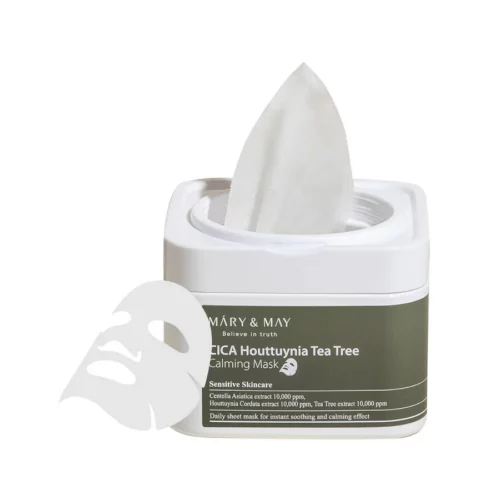 Mary&May Cica Houttuynia Tea Tree Calming Mask nomierinošas sejas maskas