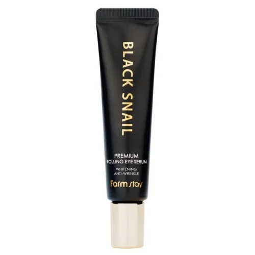 FarmStay Black Snail Premium Rolling Eye Serum pretnovecošanās serums ar rullīti ādai ap acīm