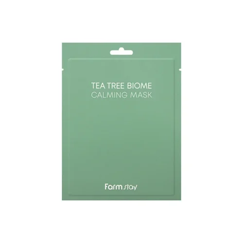 FarmStay Tea Tree Biome Calming Mask nomierinoša sejas maska ar tējas koka eļļu