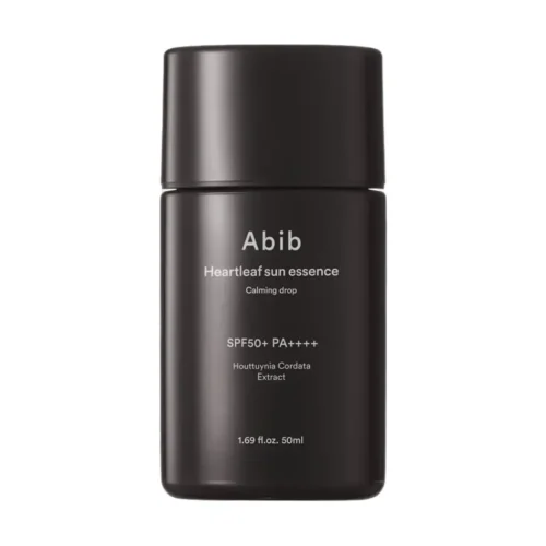 Abib Heartleaf Sun Essence Calming Drop SPF50 PA++++ nomierinoša esence - saules aizsargkrēms