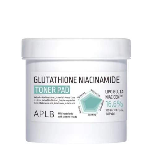 APLB Glutathione Niacinamide Toner Pad plāksnītes sejas attīrīšanai ar niacinamīdu