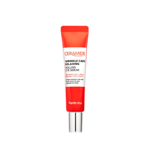 Farmstay Ceramide Wrinkle Care Relaxing Rolling Eye Serum pretnovecošanās acu serums ar rullīti