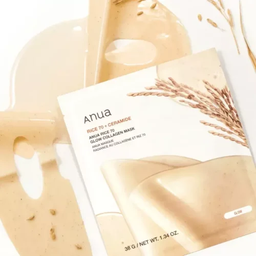 Alternative view of Anua Rice 70 Glow Collagen Mask hidrogela sejas maska ādas mirdzumam