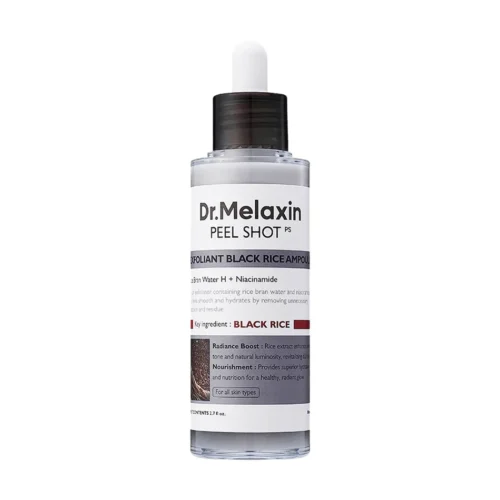 Dr.Melaxin Peel Shot Exfoliant Black Rice Ampoule attīrošs pīlings vienmērīgam ādam tonim