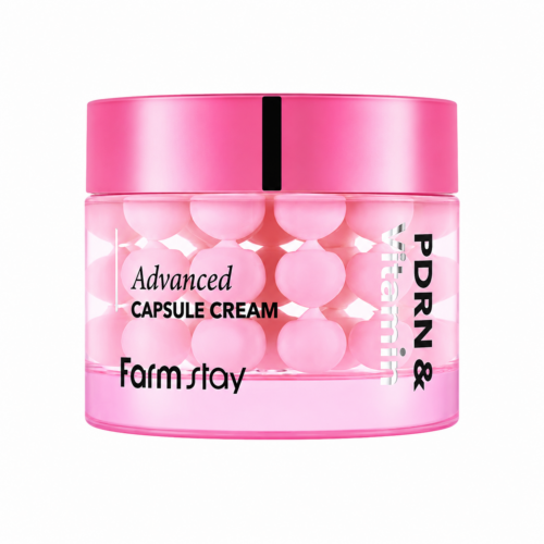 Farmstay PDRN & Vitamin Advanced Capsule Cream atjaunojošs krēms ar kapsulām ādas mirdzumam