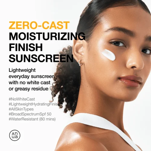 Alternative view of Anua Zero-cast Moisturizing Finish Sunscreen mitrinošs saules aizsargkrēms ar SPF50+