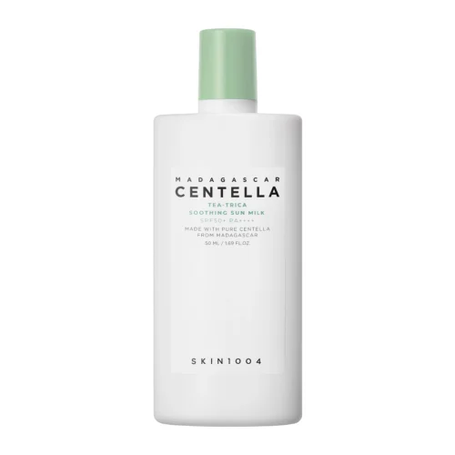 SKIN1004 Madagascar Centella Tea-Trica Soothing Sun Milk SPF50+ PA++++ nomierinošs saules aizsargkrēms ar SPF50+