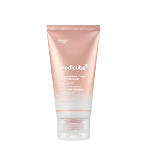 Medicube Collagen Milk Toning Wrapping Mask izgaismojoša plēves maska sejas mirdzumam