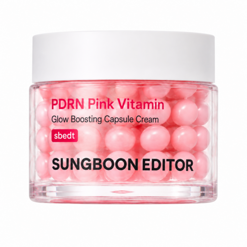Sungboon Editor PDRN Pink Vitamin Glow Boosting Capsule Cream kapsulu krēms ādas mirdzumam